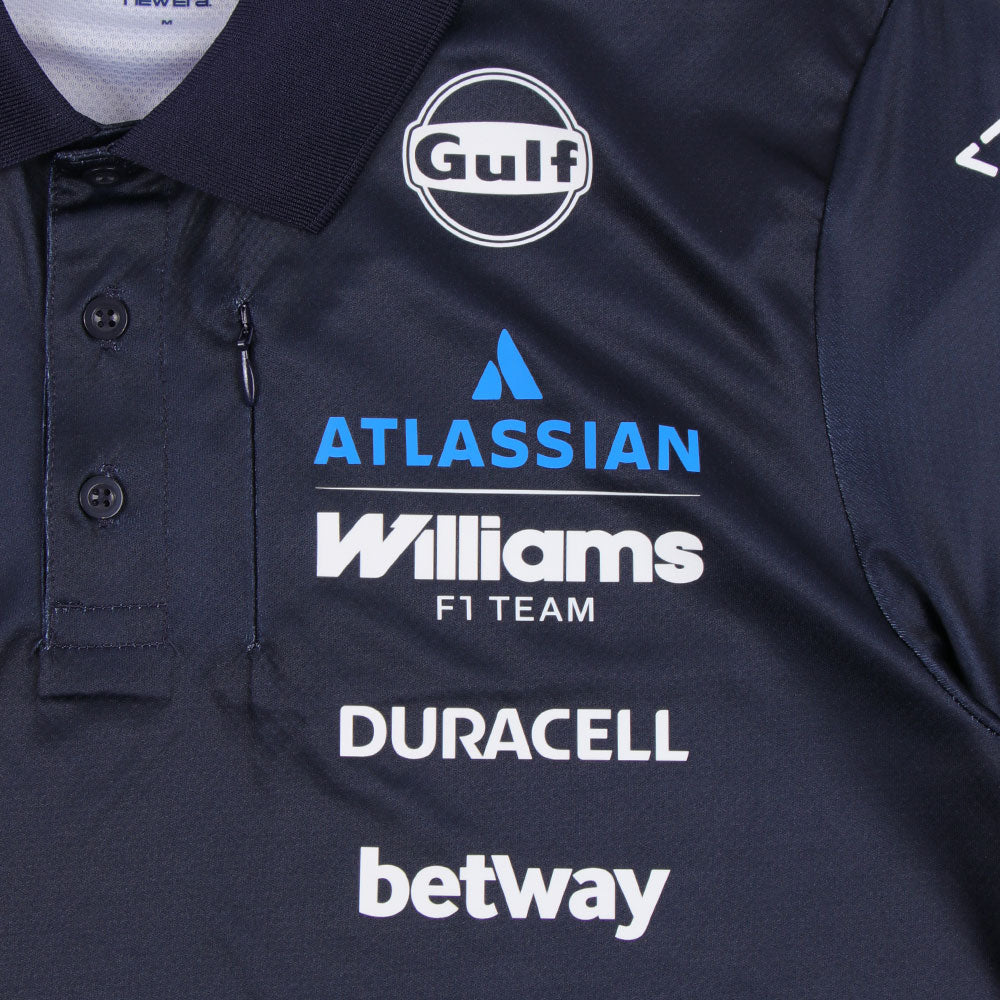 New Era Atlassian Williams F1 Team Navy Tech Short Sleeve Polo Shirt