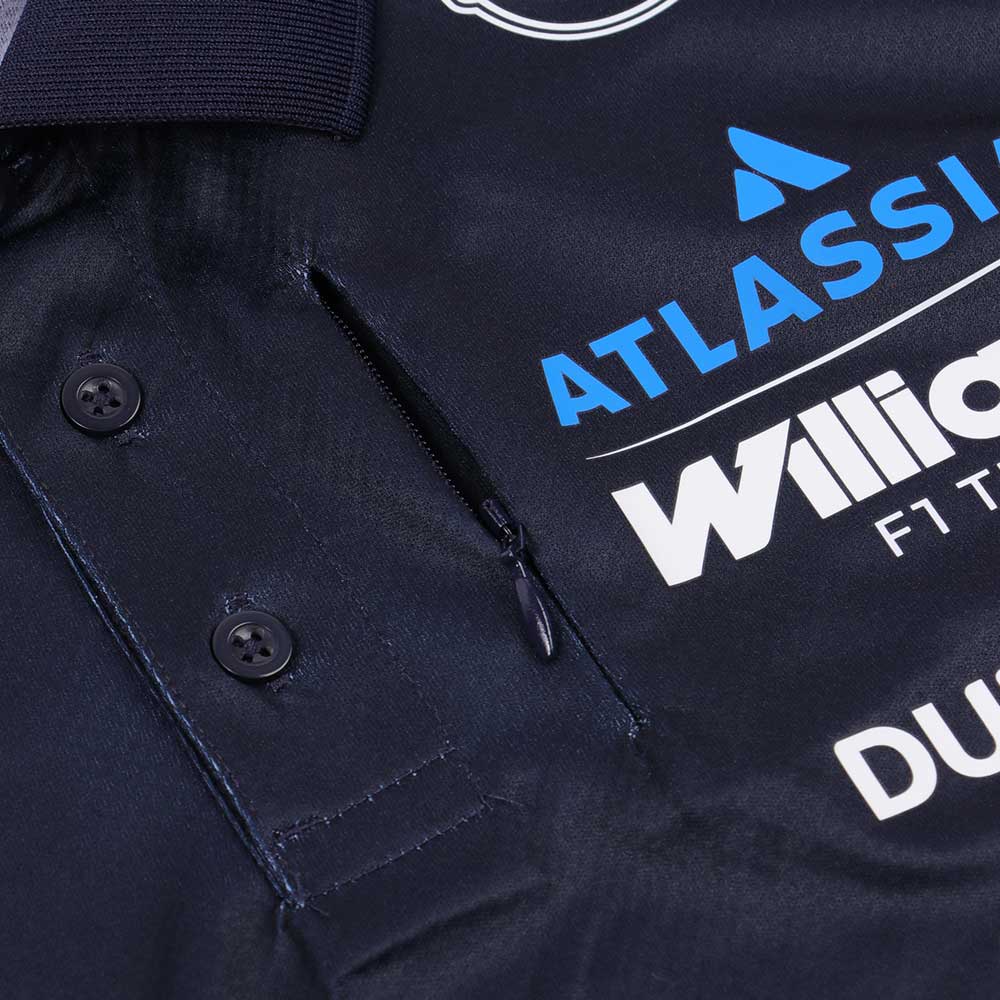 New Era Atlassian Williams F1 Team Navy Tech Short Sleeve Polo Shirt