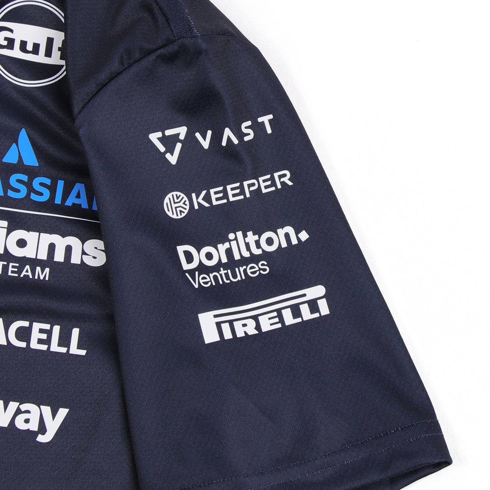 New Era Atlassian Williams F1 Team Navy Tech Short Sleeve Polo Shirt