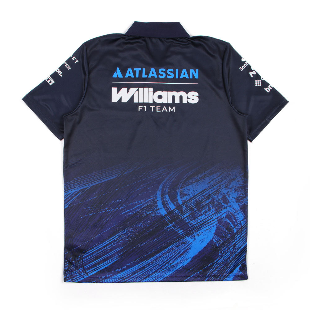New Era Atlassian Williams F1 Team Navy Tech Short Sleeve Polo Shirt
