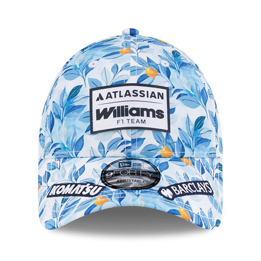 New Era Atlassian Williams F1 Team Carlos Seinz Barcelona Race Special White Multi 9FORTY Adjustable Cap