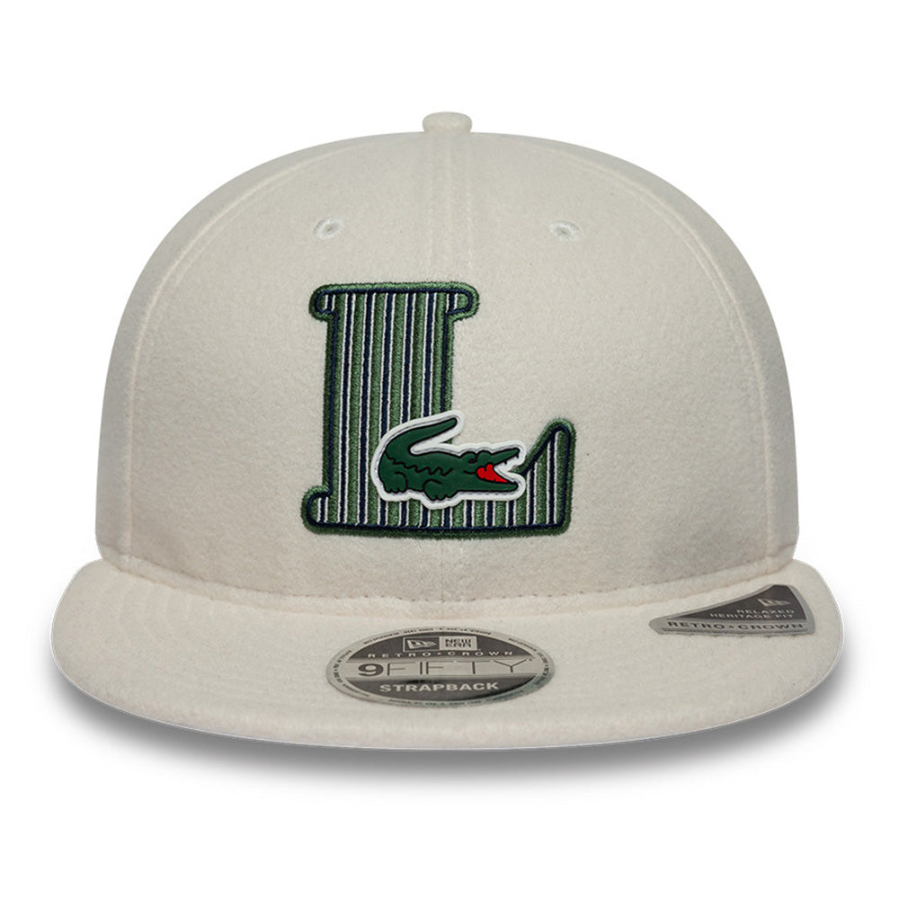 New Era x Lacoste Front Ptach White 9FIFTY Retro Crown 9FIFTY Snapback Cap