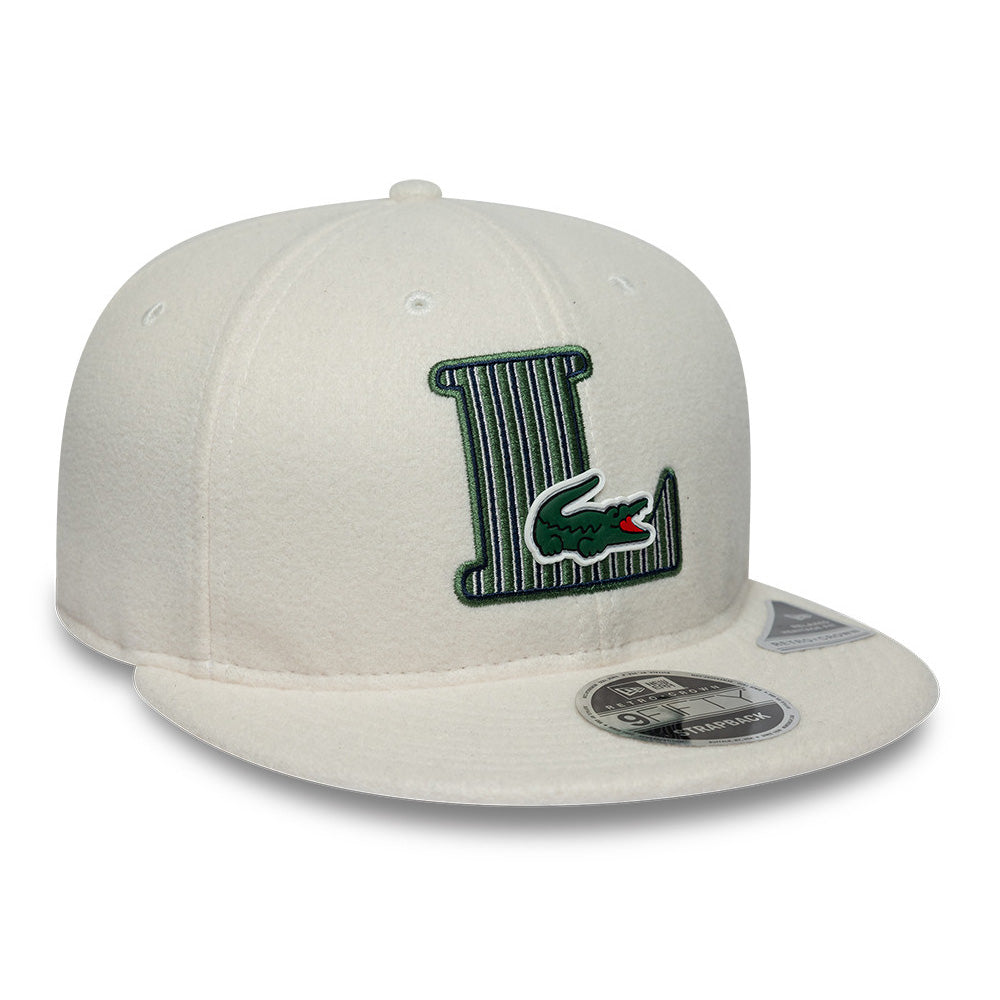 New Era x Lacoste Front Ptach White 9FIFTY Retro Crown 9FIFTY Snapback Cap