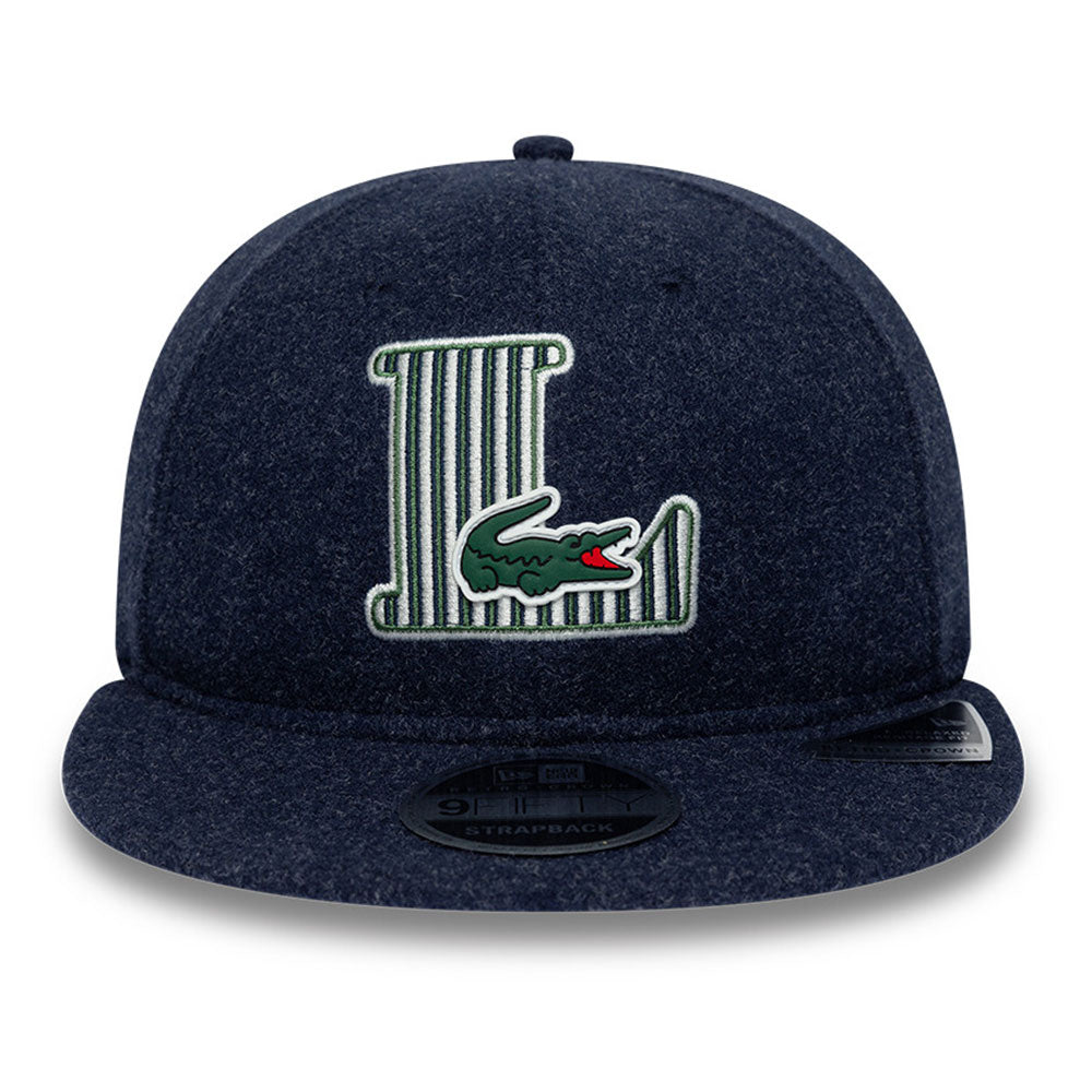 New Era x Lacoste Front Ptach Navy 9FIFTY Retro Crown 9FIFTY Snapback Cap