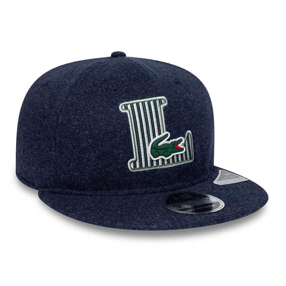 New Era x Lacoste Front Ptach Navy 9FIFTY Retro Crown 9FIFTY Snapback Cap