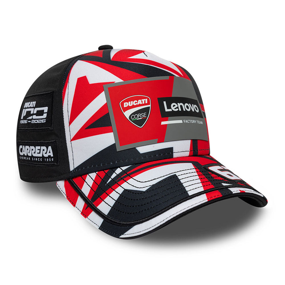 New Era Ducati Race Misano Black Francesco "Pecco" Bagnaia 9FORTY A-Frame Adjustable Cap