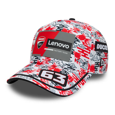 New Era Ducati Race Japan White Francesco "Pecco" Bagnaia 9FORTY A-Frame Adjustable Cap