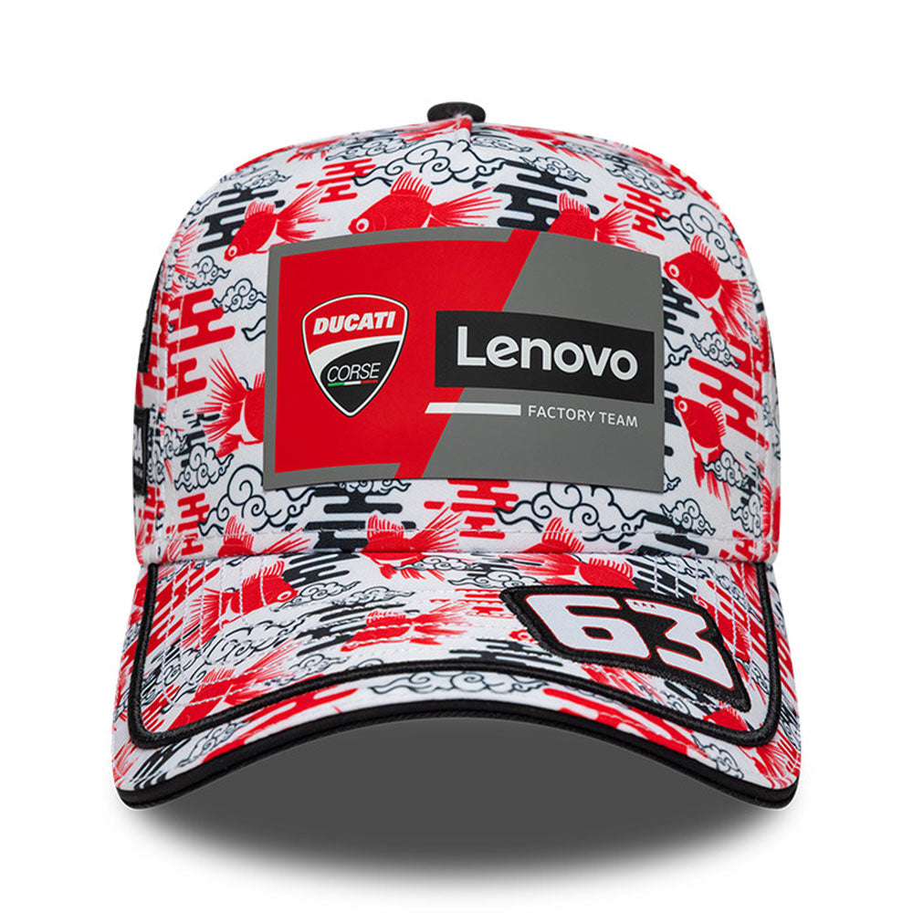 New Era Ducati Race Japan White Francesco "Pecco" Bagnaia 9FORTY A-Frame Adjustable Cap