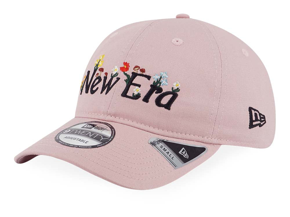 New Era Wordmark Wild Floral Pink Rouge 9TWENTY Adjustable Cap