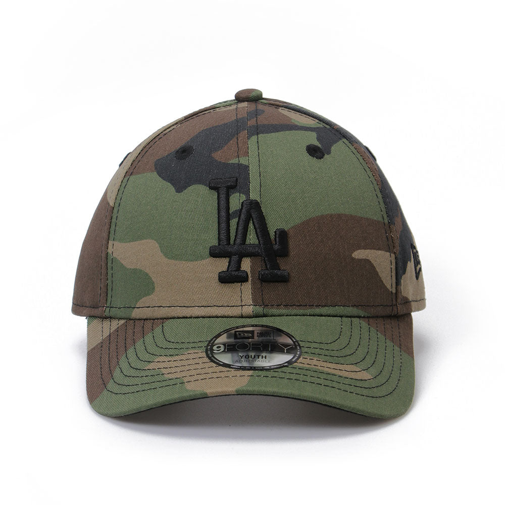 New Era Los Angeles Dodgers Woodland Camo Black Youth 9FORTY Adjustable Cap