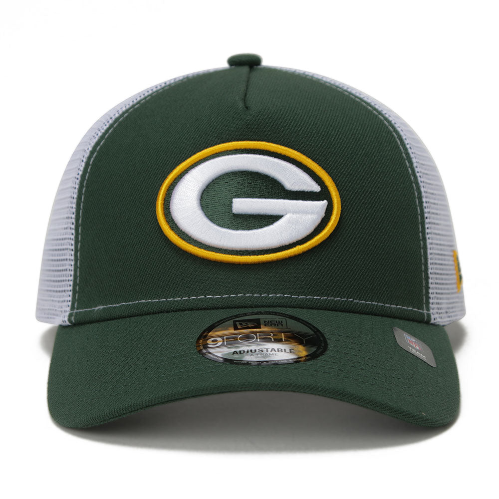 New Era Green Bay Packers NFL Essential Cilantro Green 9FORTY A-Frame Trucker Cap