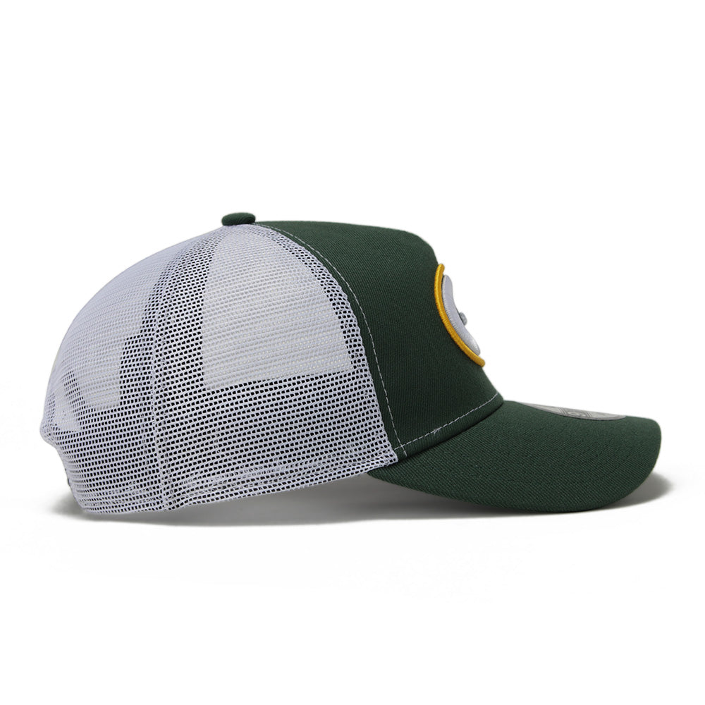 New Era Green Bay Packers NFL Essential Cilantro Green 9FORTY A-Frame Trucker Cap