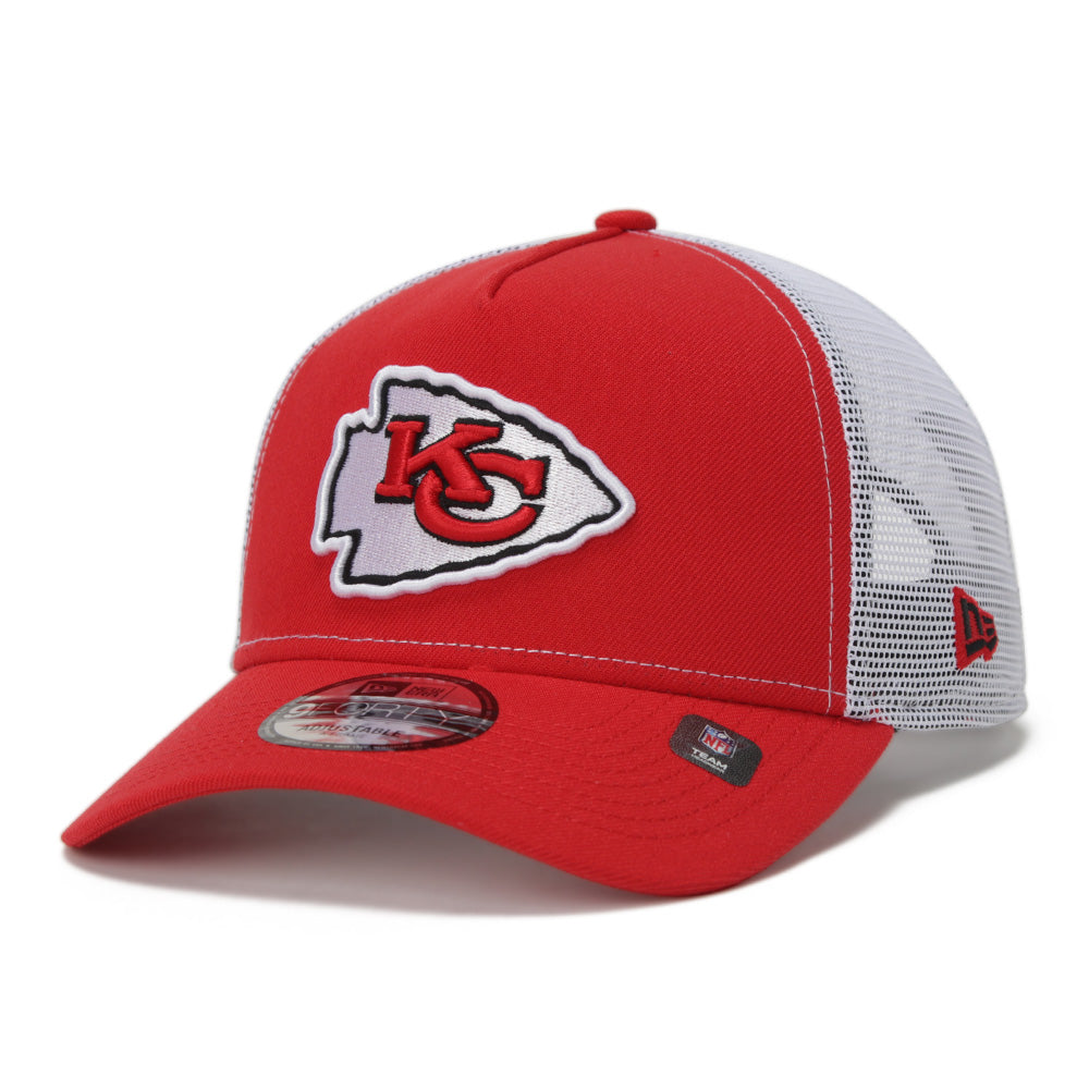 New Era Kansas City Chiefs NFL Essential Front Door Red 9FORTY A-Frame Trucker Cap