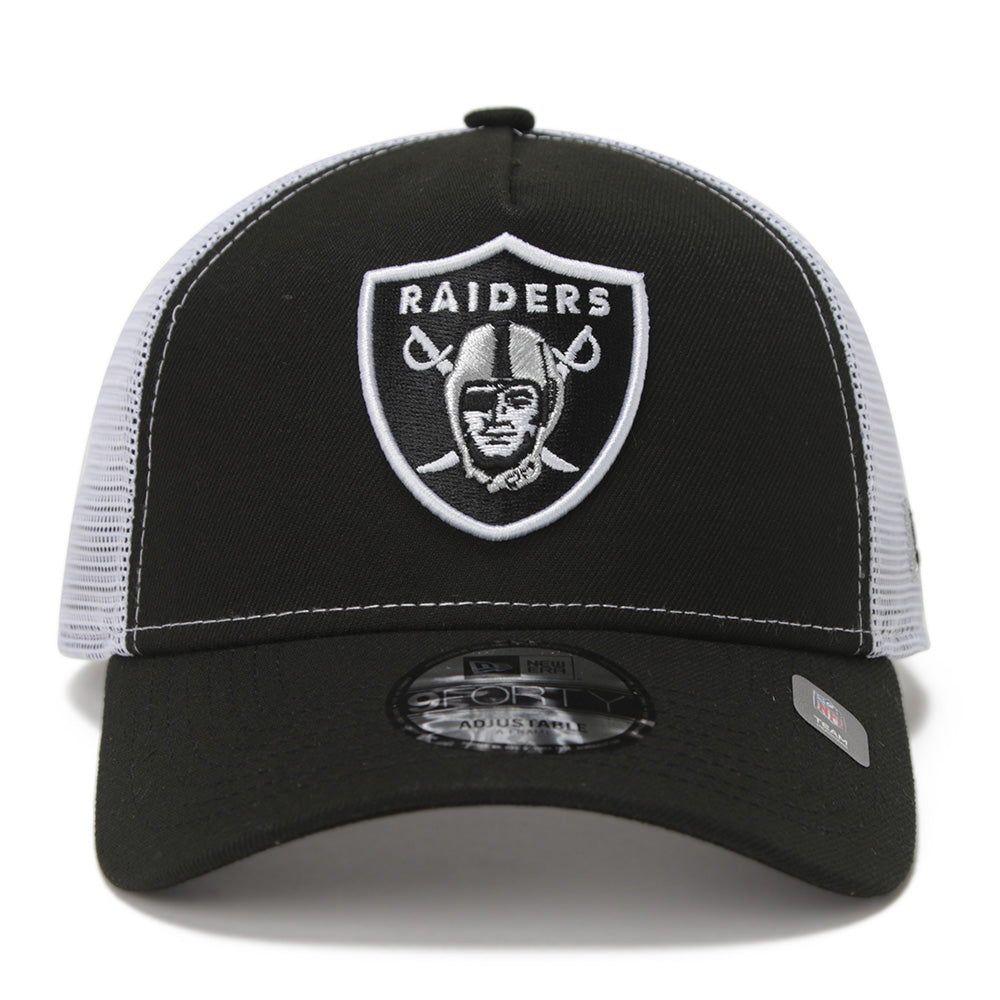 New Era Las Vegas Raiders NFL Essential Black 9FORTY A-Frame Trucker Cap