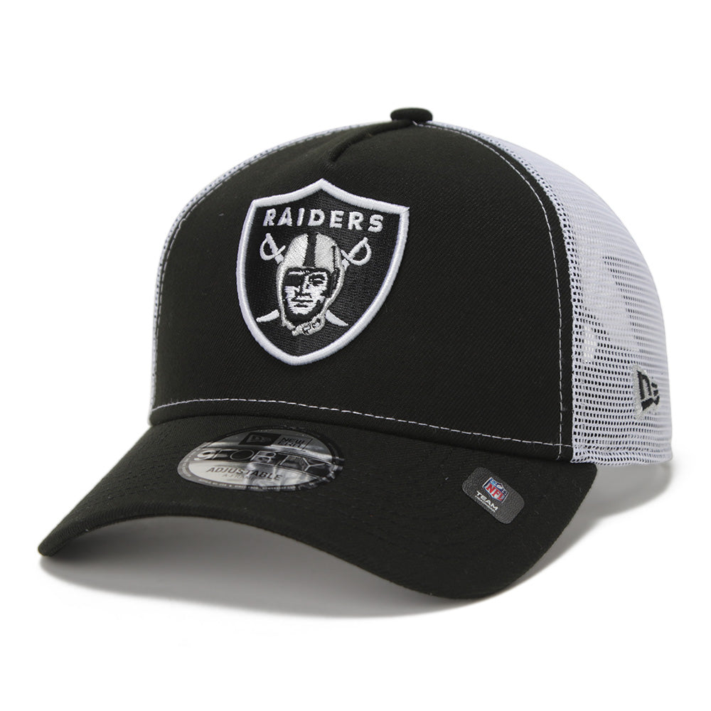 New Era Las Vegas Raiders NFL Essential Black 9FORTY A-Frame Trucker Cap