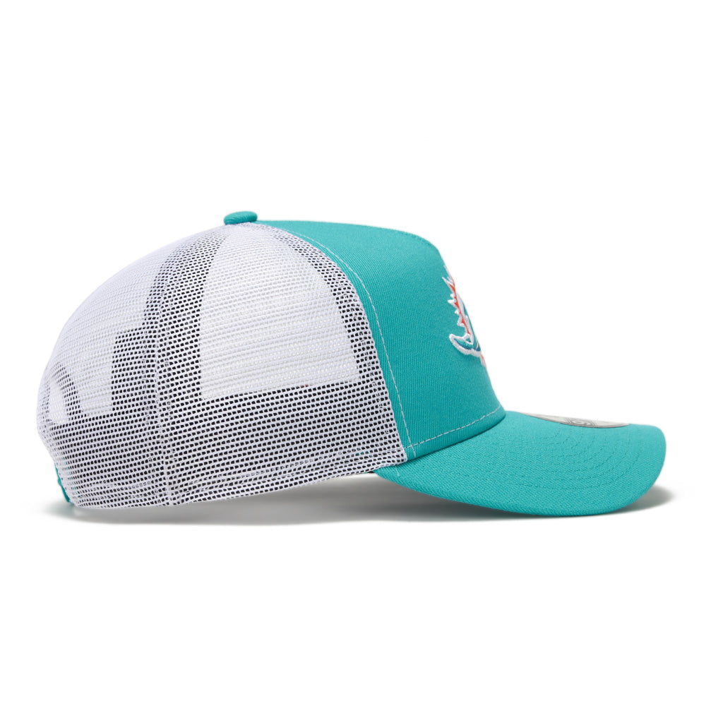 New Era Miami Dolphins NFL Essential Teal Breeze 9FORTY A-Frame Trucker Cap