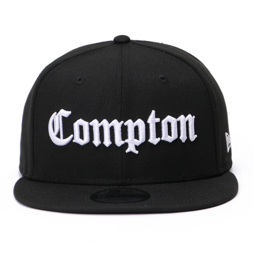 New Era Compton Wordmark White Black 9FIFTY Snapback Cap