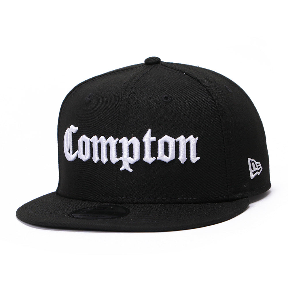 New Era Compton Wordmark White Black 9FIFTY Snapback Cap