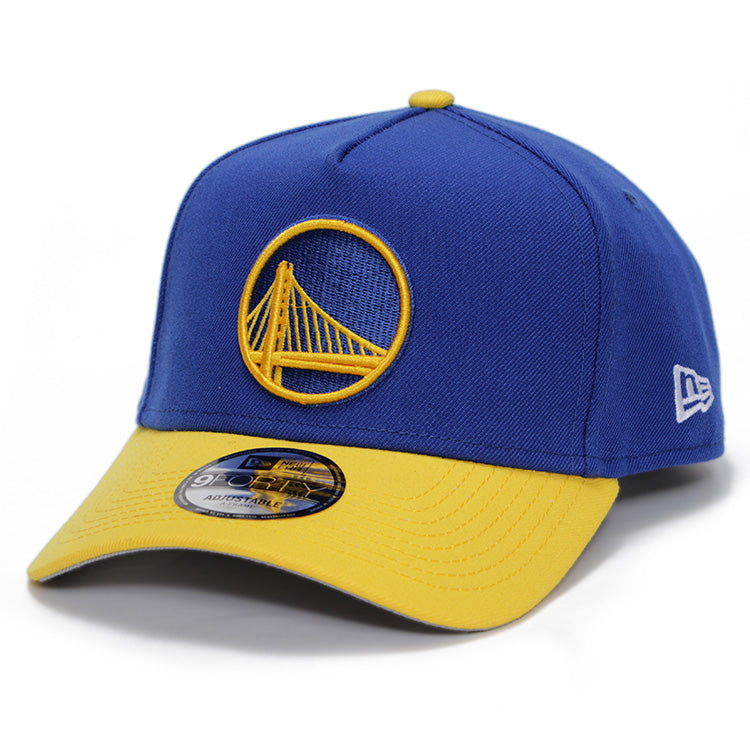 Golden State Warriors NBA Two Tone Blue Yellow 9FORTY A-Frame Snapback Cap