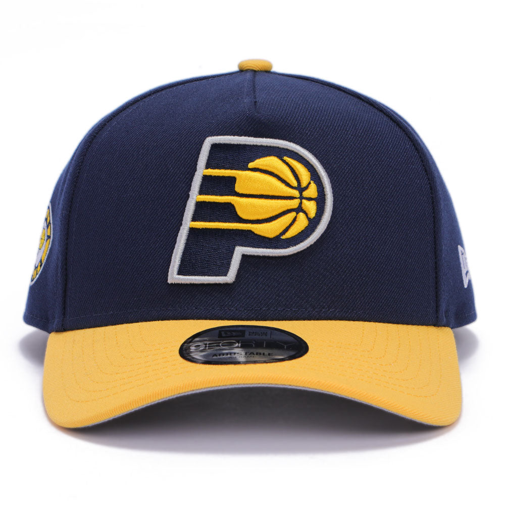 New Era Indiana Pacers Essentials Blue Yellow Two Tone 9FORTY A-Frame Snapback Cap