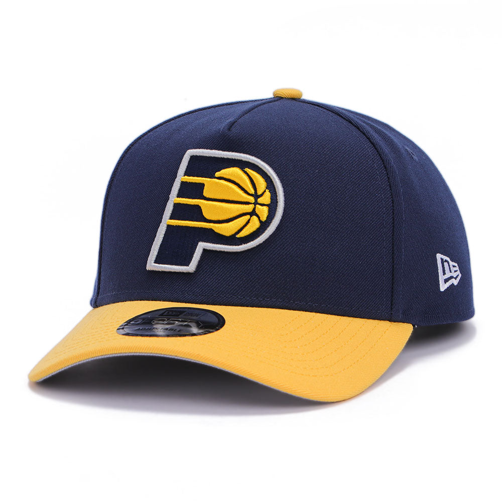 New Era Indiana Pacers Essentials Blue Yellow Two Tone 9FORTY A-Frame Snapback Cap