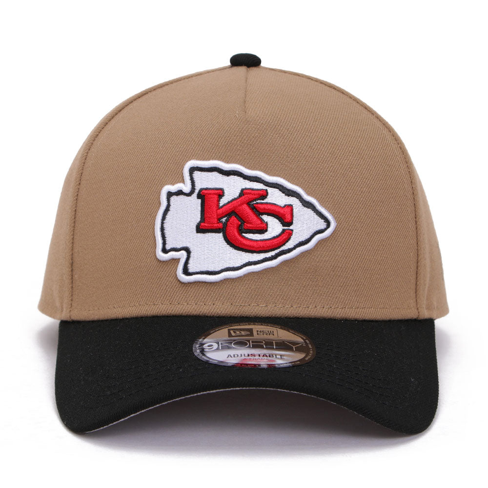 New Era Kansas City Chiefs Essentials Khaki OTC 9FORTY A-Frame Snapback Cap