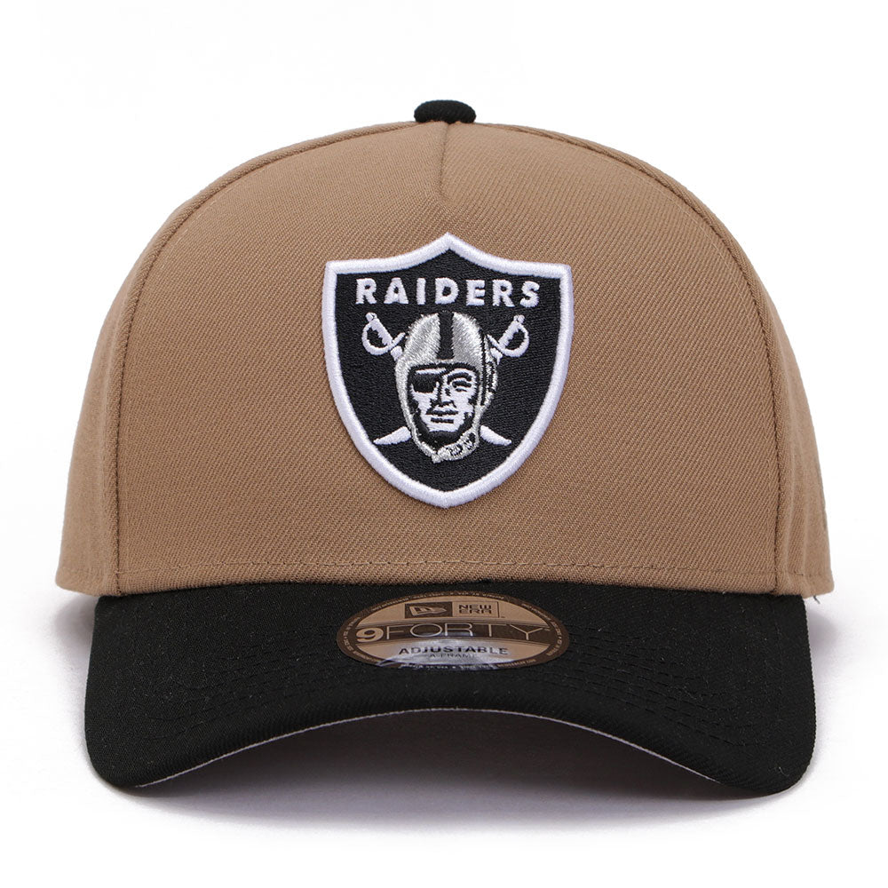 New Era Las Vegas Raiders Essentials Khaki OTC 9FORTY A-Frame Snapback Cap