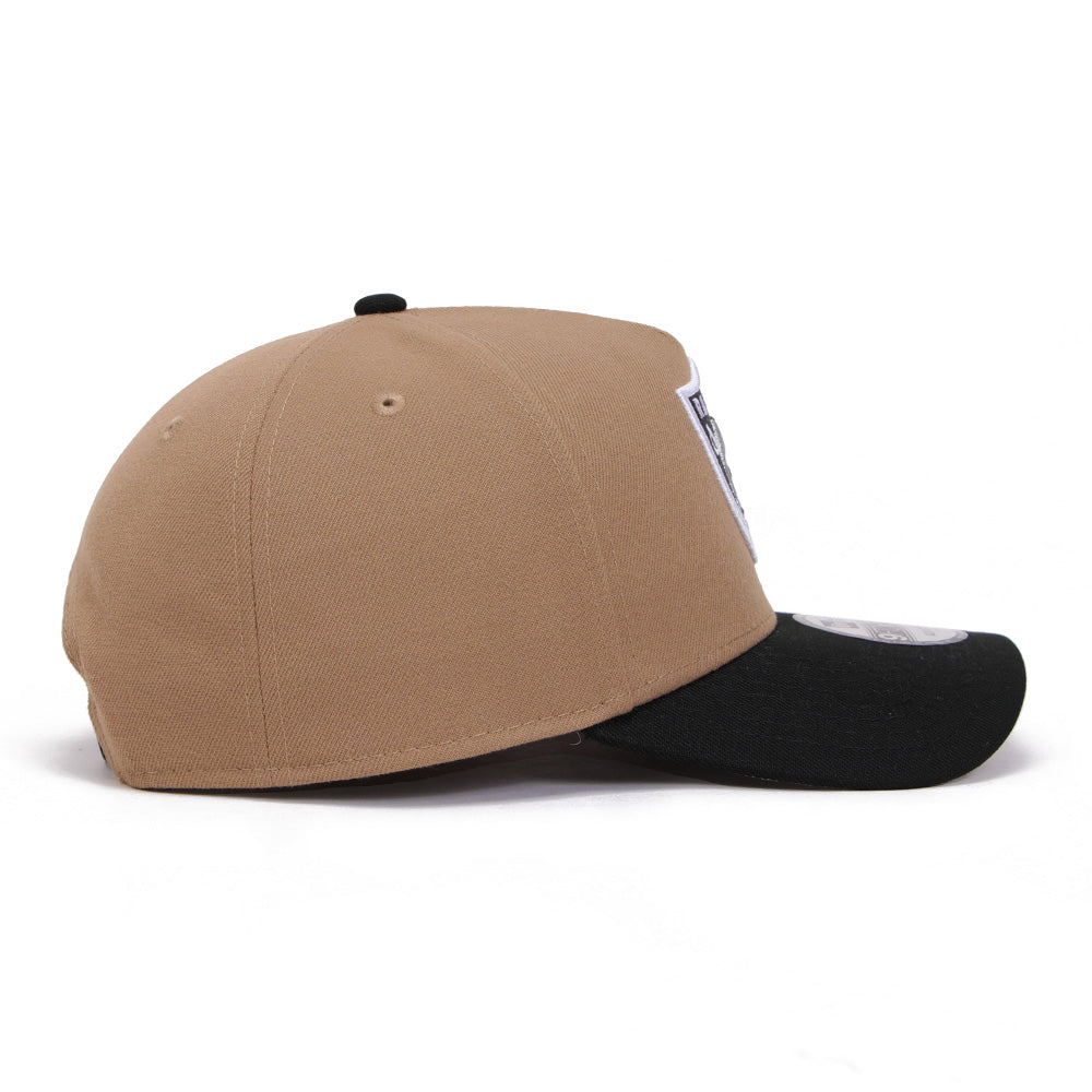 New Era Las Vegas Raiders Essentials Khaki OTC 9FORTY A-Frame Snapback Cap