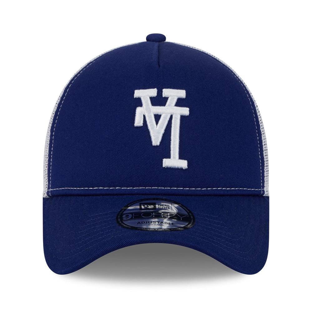 New Era Los Angeles Dodgers Upside Down Dark Royal 9FORTY A-Frame Trucker Cap
