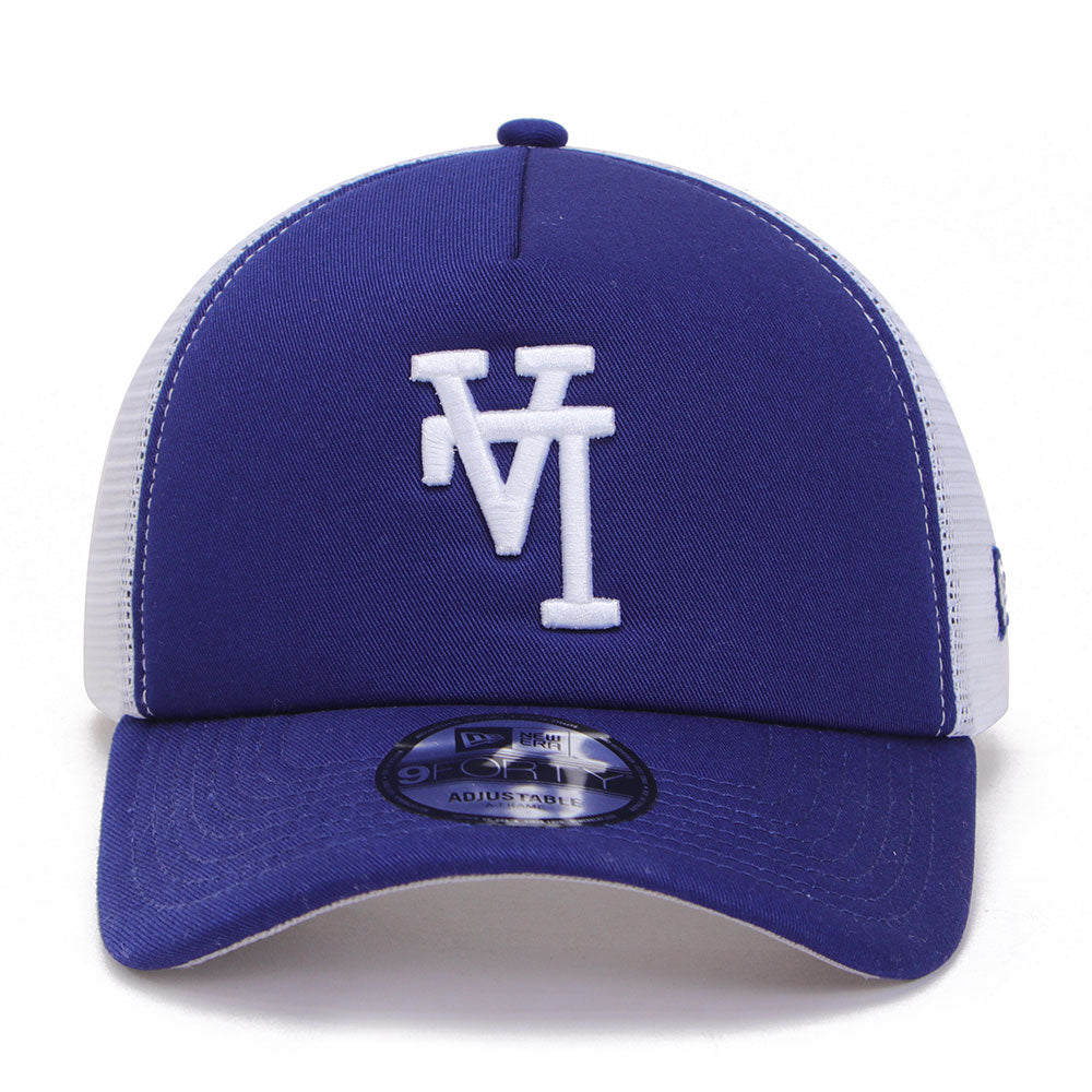 Los Angeles Dodgers Upside Down Dark Royal 9FORTY A-Frame Trucker Cap