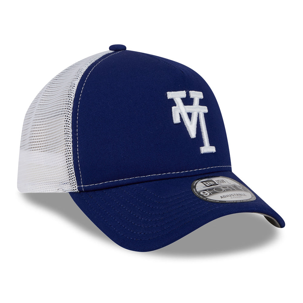 New Era Los Angeles Dodgers Upside Down Dark Royal 9FORTY A-Frame Trucker Cap