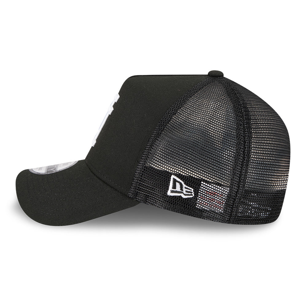 New Era Los Angeles Dodgers Upside Down Black 9FORTY A-Frame Trucker Cap