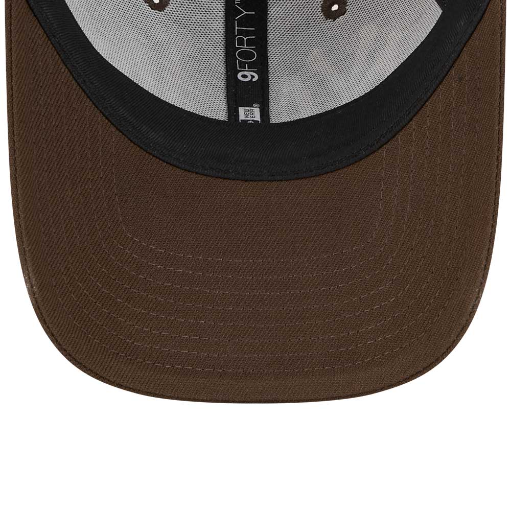 New Era New York Yankees & Los Angeles Dodgers Two Team 75th World Series Walnut Stone 9FORTY E-Frame Trucker Cap