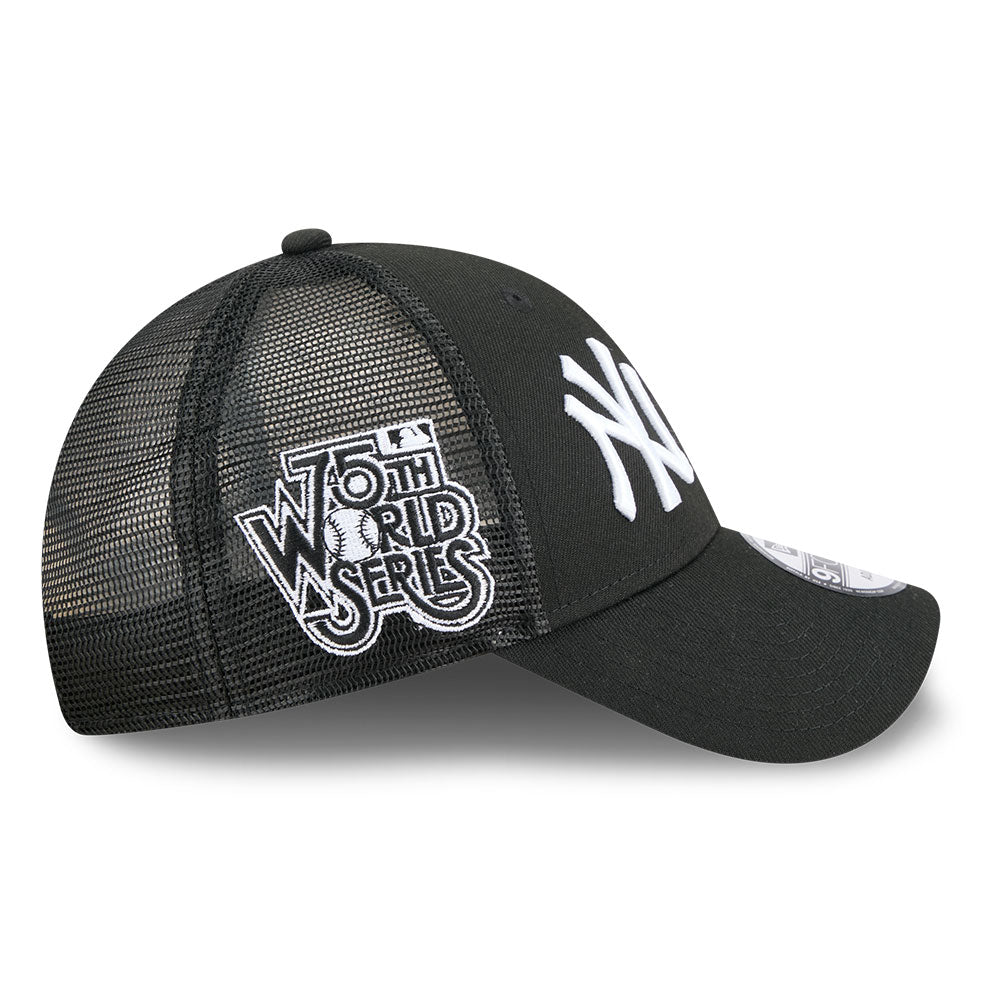New Era New York Yankees & Los Angeles Dodgers Two Team 75th World Series Black 9FORTY E-Frame Trucker Cap