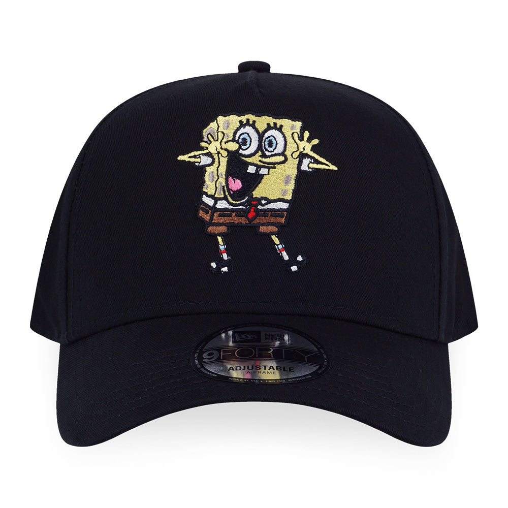 New Era x Nickelodeon Spongebob Squarepants Black 9FORTY A-Frame Snapback Cap