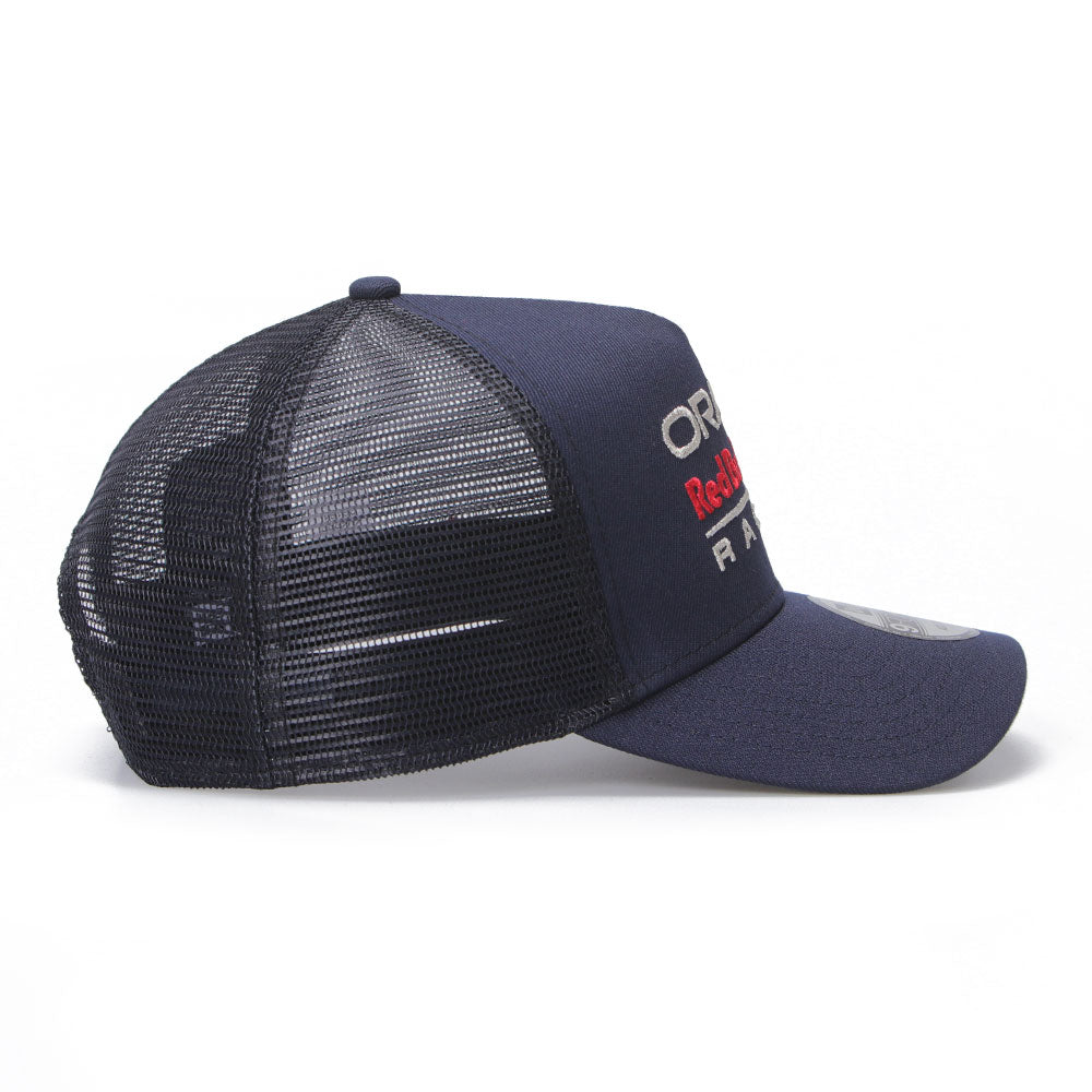 New Era Oracle Red Bull Racing Chrome Navy 9FORTY Trucker A-Frame Adjustable Cap