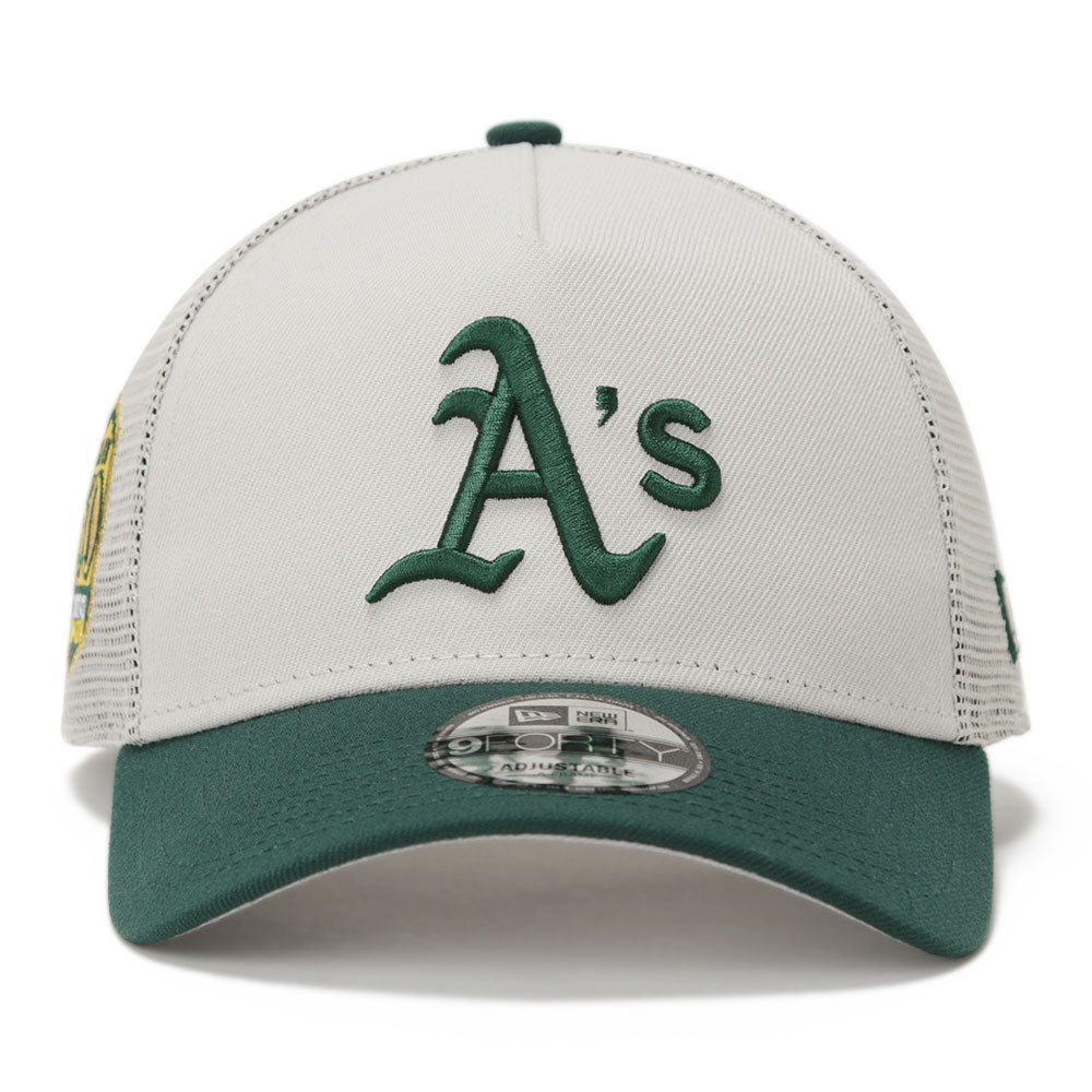 New Era Oakland Athletics MLB Essential Stone Green 9FORTY A-Frame Trucker Cap