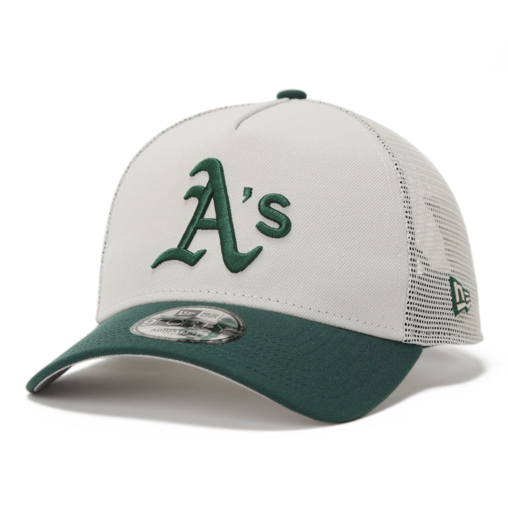 New Era Oakland Athletics MLB Essential Stone Green 9FORTY A-Frame Trucker Cap