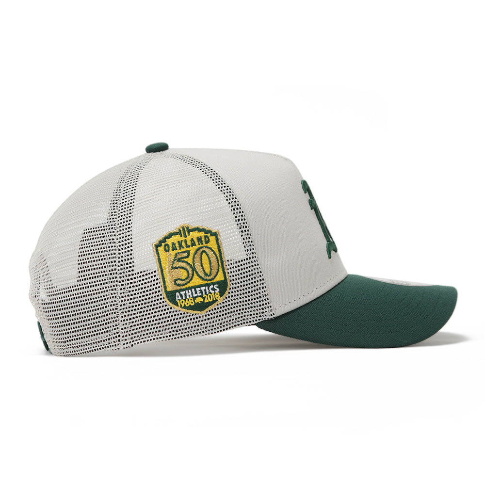 New Era Oakland Athletics MLB Essential Stone Green 9FORTY A-Frame Trucker Cap