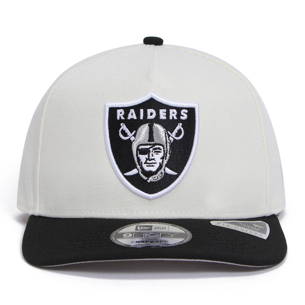 New Era Las Vegas Raiders Two Tone Chrome Black 9FIFTY Curved A-Frame Snapback Cap