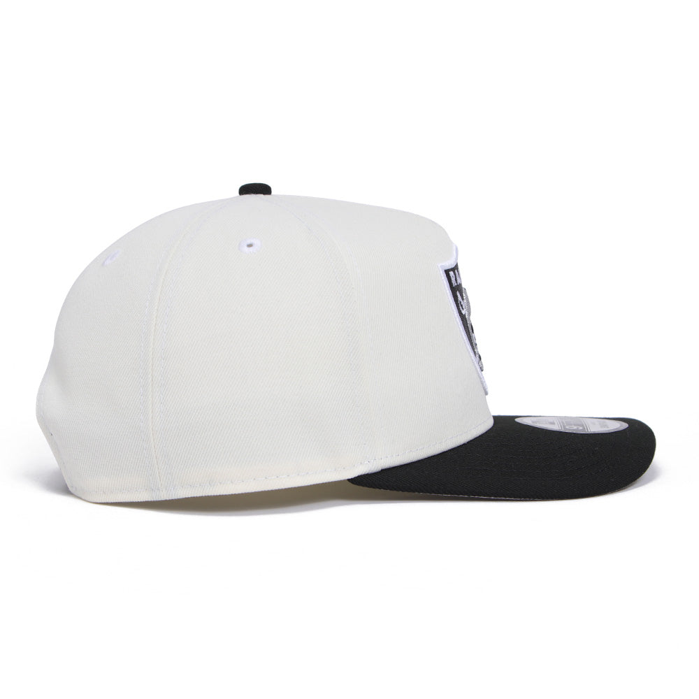 New Era Las Vegas Raiders Two Tone Chrome Black 9FIFTY Curved A-Frame Snapback Cap