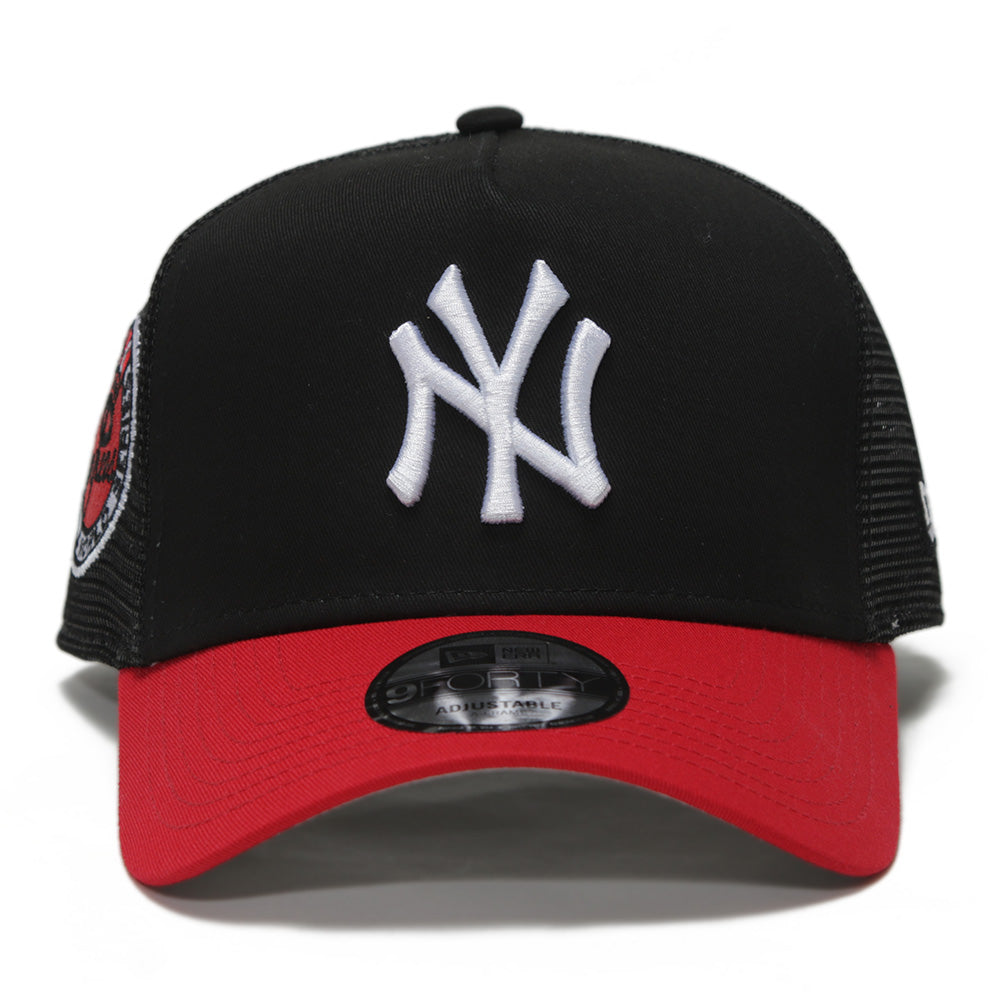 New York Yankees MLB Essential Black 9FORTY A-Frame Trucker Snapback Cap