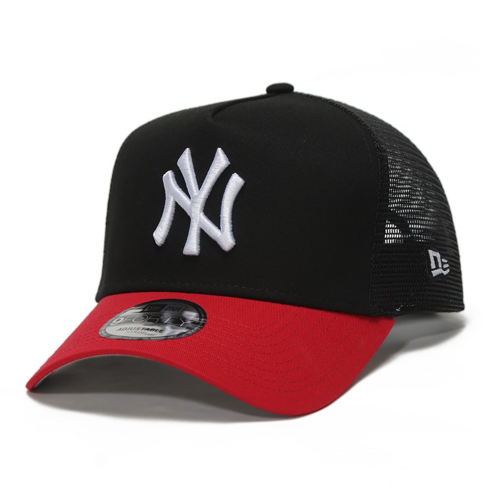 New York Yankees MLB Essential Black 9FORTY A-Frame Trucker Snapback Cap