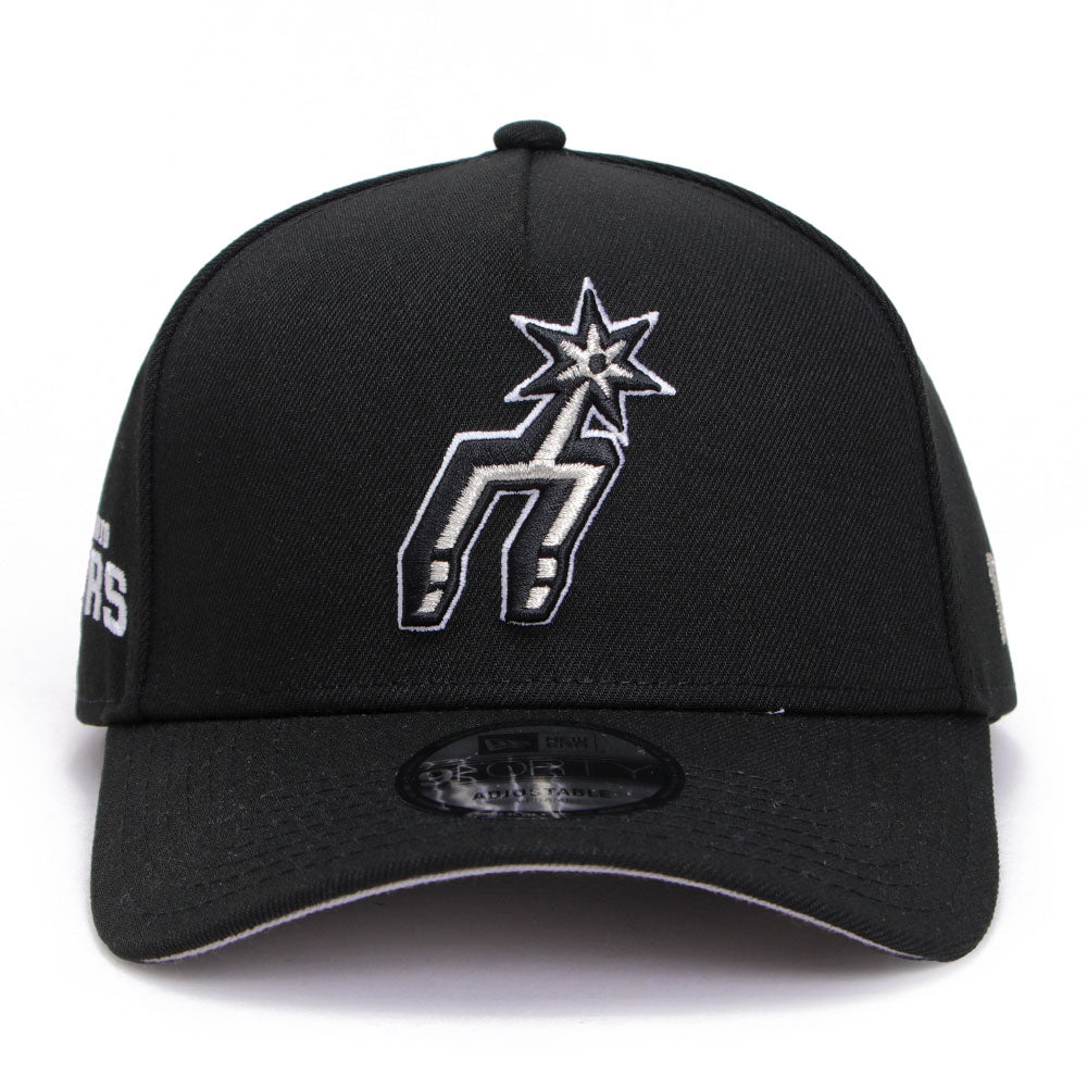 New Era San Antonio Spurs OTC Black 9FORTY A-Frame Adjustable Cap