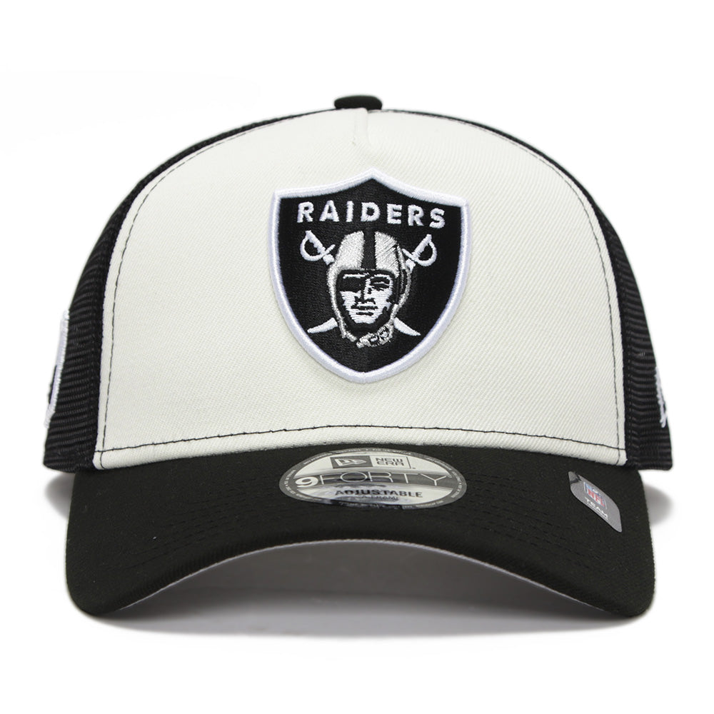 Las Vegas Raiders NFL Essential Stone 9FORTY A-Frame Trucker Snapback Cap