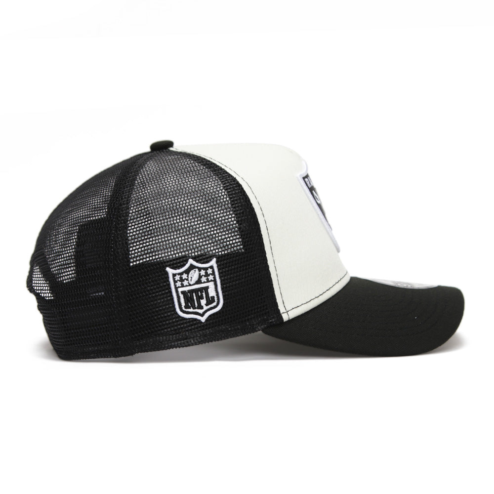 Las Vegas Raiders NFL Essential Stone 9FORTY A-Frame Trucker Snapback Cap