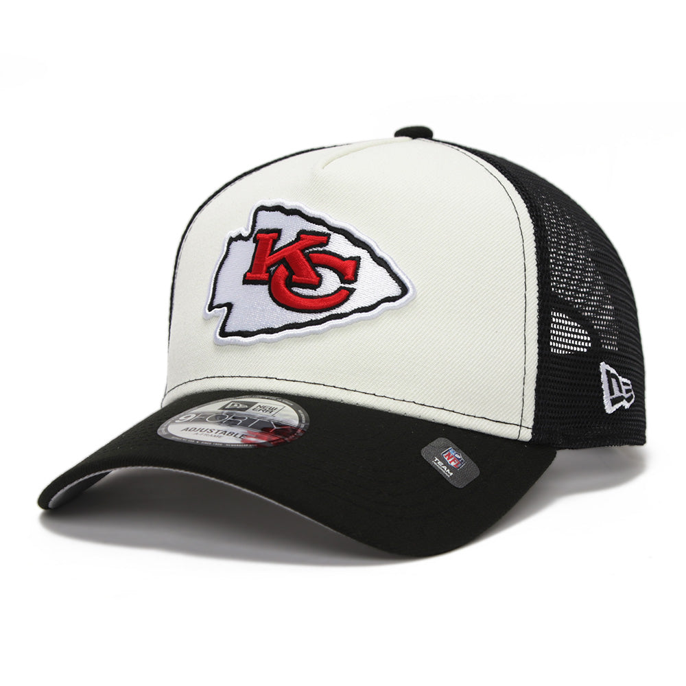 New Era Kansas City Chiefs NFL Essential Stone 9FORTY A-Frame Trucker Snapback Cap