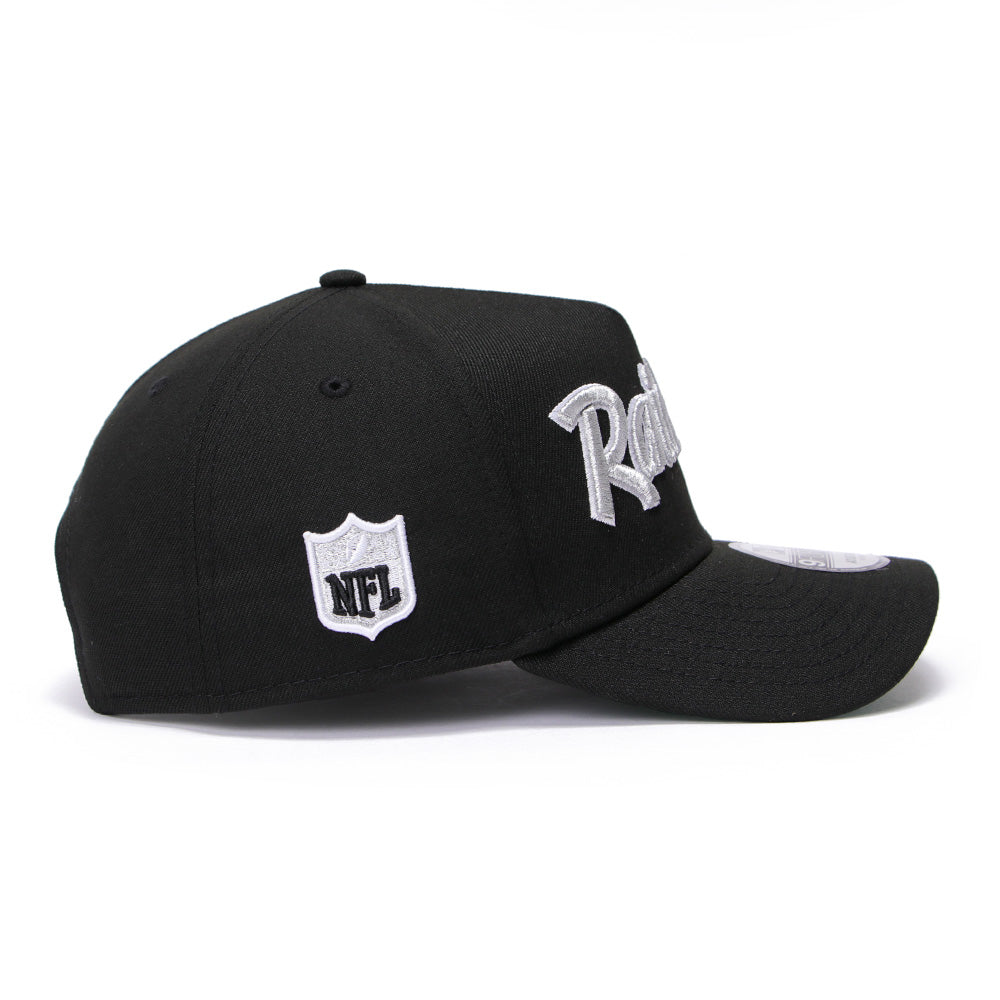 New Era Las Vegas Raiders Script OTC Black 9FORTY A-Frame Snapback Cap