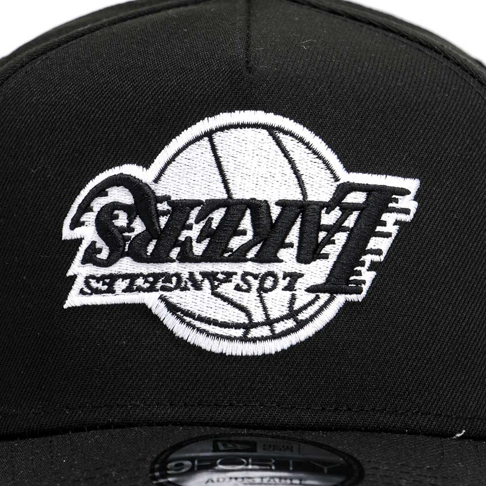 New Era Los Angeles Lakers NBA Upside Down Black 9FORTY A-Frame Snapback Cap