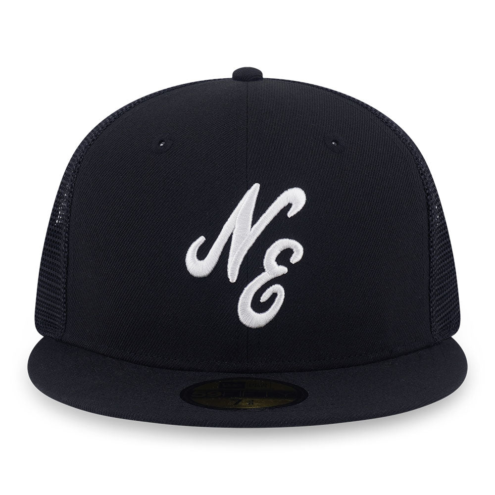 New Era NE Script Mesh Black 59FIFTY Fitted Cap